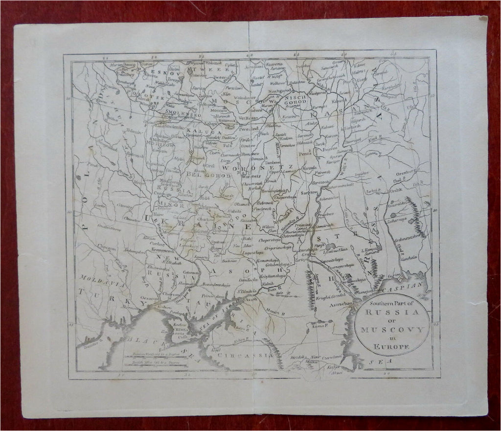 Russian Empire Crimea Ukraine Moldavia Kyiv Astrakhan c. 1815 engraved map