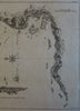 Chile Coastal Harbor Survey 1748 Anson Inchin island engraved map