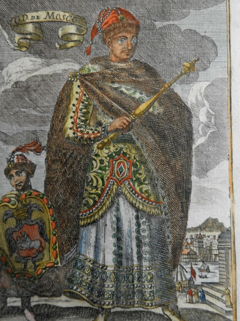 Feodor III Russian Czar Portrait Noble Fashion Scepter 1719 Mallet print