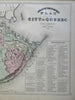 Quebec detailed City Plan Military Fortifications 1875 Tackabury map