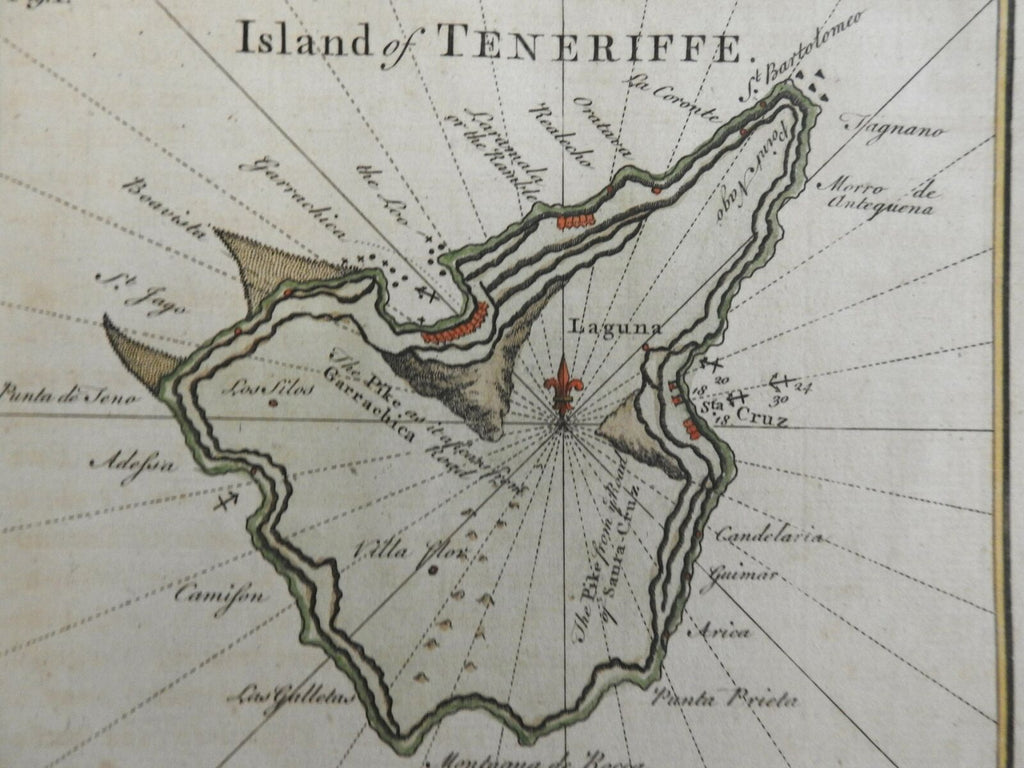 Tenerife Spanish Island Macaronesia Atlantic Islands Santa Cruz 1753 map