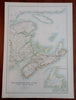 Canadian Maritimes Nova Scotia Newfoundland 1890 scarce folio Scribner-Black map