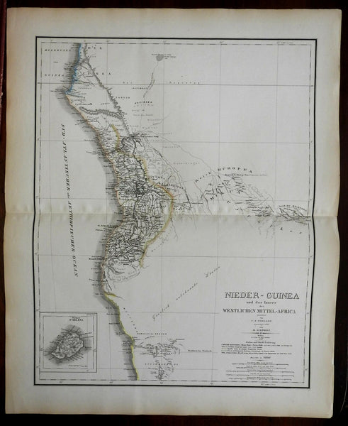 Congo Lower Guinea Southern Africa 1846 Kiepert oversized folio map
