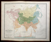 Asia & Europe Rivers of the World Danube Yangtze Volga Indus 1856 Info map