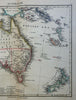Australia New Zealand New Caledonia Tasmania Solomon Isl. c 1850 Otto Petri map