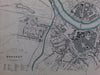 Dresden Germany Elbe River churches markets "shooting house" c.1840 old SDUK map