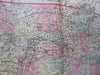 United States coast to coast 1888 Bradley-Mitchell large scarce nice color map