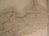 Prussia Poland Austria 1844 Johnston very large lovely hand color antique map