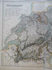 Switzerland w/ mountains named & heights c. 1855-60 Fullarton religious map