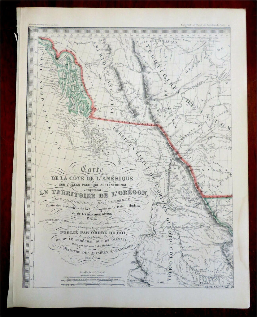Western U.S. Oregon British Columbia Vancouver 1903 Duflot Mofras historical map