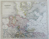 German Confederation Hanover Bavaria Oldenburg c. 1850 Archer two sheet map