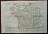 Rivers of France Seine Loire Rhine 1711 John Senex engraved map