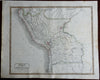 Peru & Bolivia South America Ecuador Lima Andes Mountains 1846 scarce map