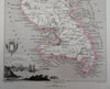 Martinique French Colony Caribbean Island Josephine 1850 Villerey decorative map