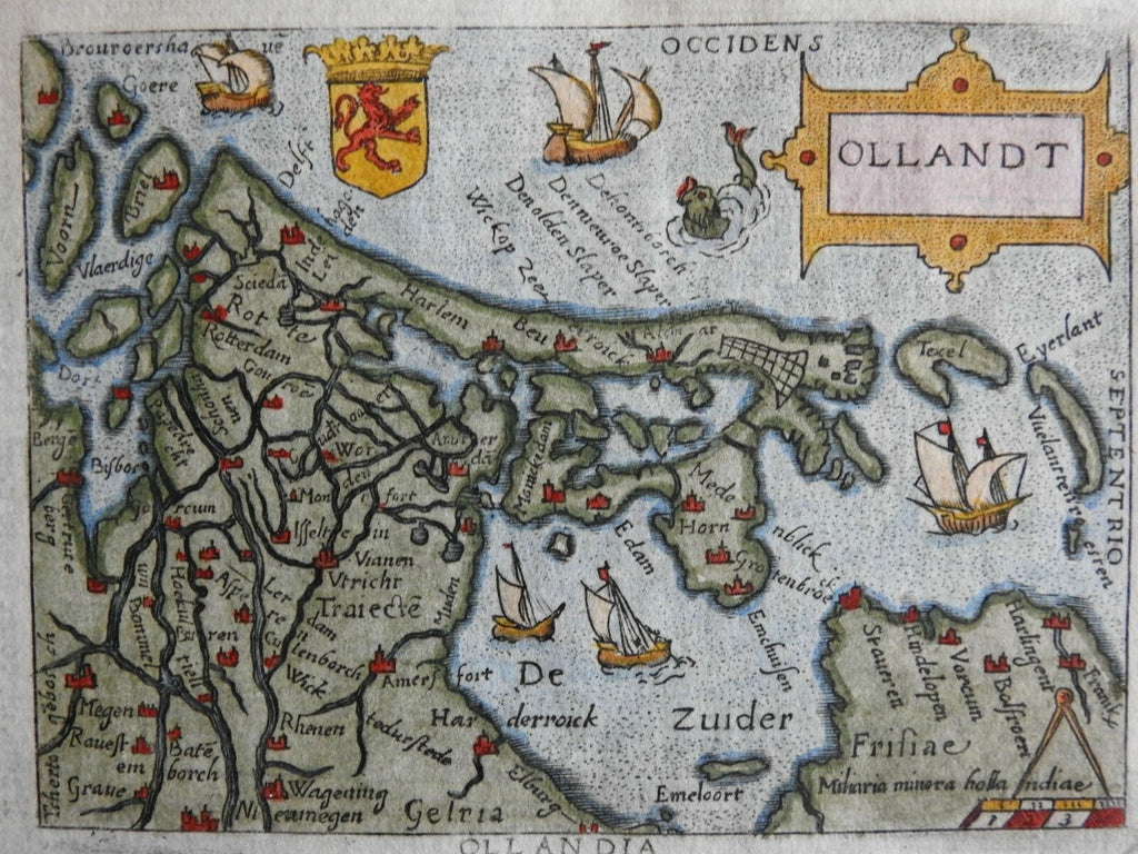 Holland Netherlands Nederland c. 1655 Ortelius Turrini rare miniature map