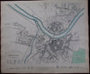 Dresden Germany Elbe River churches markets "shooting house" c.1840 old SDUK map