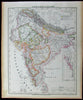 Persia Afghanistan Russia Central Asia 1852 Flemming old antique color map