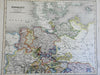 Germany Northern & Southern rare 2 sheet map 1846 Gilbert & Archer engraved map