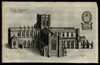 England Chester Catherdral St. Werburg South View 1655 antique engraved print