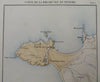 Peniche Portugal City Plan Walls Fortifications 1870's Becquet detailed map