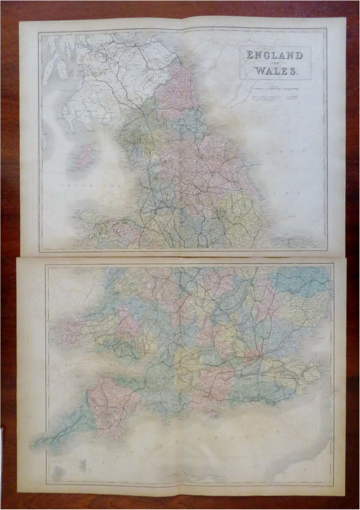 England & Wales United Kingdom London York Cardiff Manchester 1853 Black map