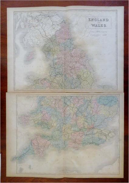 England & Wales United Kingdom London York Cardiff Manchester 1853 Black map