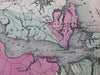 Richmond Virginia Peninsular Campaigns Civil War 1862 Johnson detail antique map
