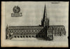 England Norwich Cathedral Southern View 1655 antique engraved print