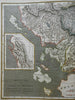 Ancient Greece Hellas Epirus Roman Empire Athens Corinth 1807 Longman map