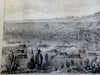 Santa Fe New Mexico Landscape & City View 1848 Graham Abert lithographed print