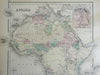 Africa Morocco Egypt Cape Colony St. Helena Nile 1876-9 O.W. Gray color fine map