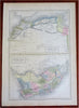 North & South Africa 1853 Hall map