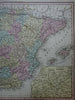 Spain & Portugal Iberia Lisbon Madrid Seville Barcelona Granada 1836 Tanner map