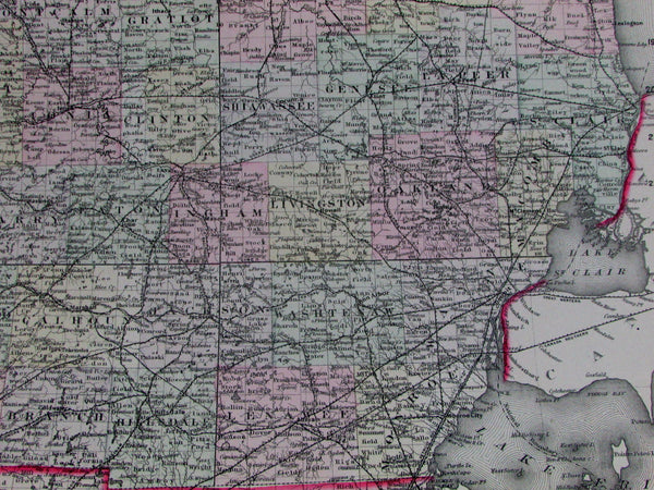 North & South Dakota joined Indian lands public survey 1883 Gray large map