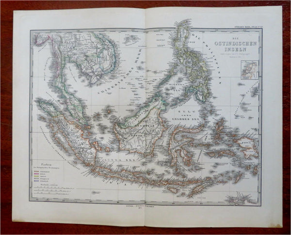 Indonesia Malaysia European Colonies Philippines 1875 Stulpnagel detailed map