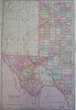 Texas State Map 1888 Cram large 2 sheet detailed color near wall size map