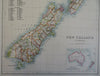 New Zealand Tasmania Pacific 1890 scarce folio Scribner-Black map