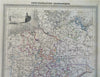 German Confederation Prussia Bavaria Hanover Saxony c. 1840-45 decorative map