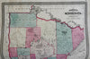 Minnesota Twin Cities Minneapolis St. Paul 1870 A.J. Johnson Scarce Issue map