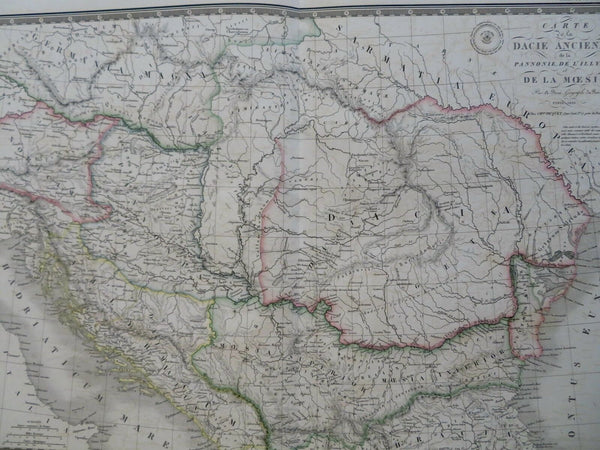 Dacia Pannonia Illyria Roman Provinces Albania 1826 Brue large detailed map