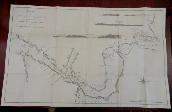 Strait of Magellan Argentina Tierra del Fuego 1774 Hawkesworth Exploration map