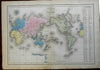 World Map Voyages of Discovery Magellan Columbus 1859 Delamarche map