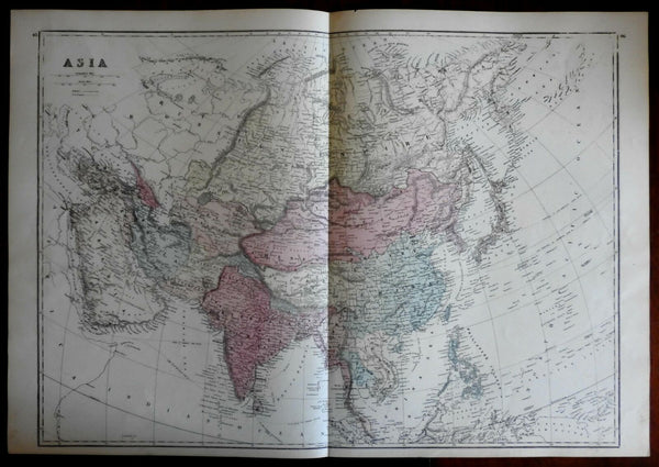 Asian Continent Arabia to China Japan India Persia 1875 Weller large folio map