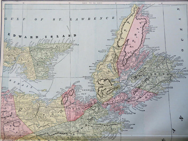 Nova Scotia Halifax Truro 1887-90 Cram scarce large detailed two sheet ...