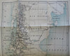 Argentina Tierra del Fuego Strait of Magellan 1899 Johnston scarce detailed map