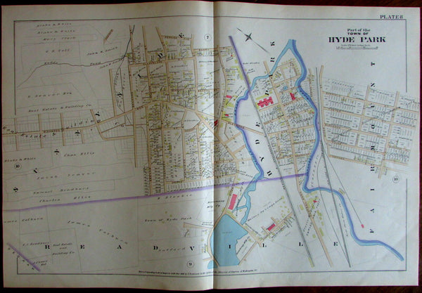 Hyde Park Sunnyside Fairmount Norfolk County Massachusetts 1888 detailed map