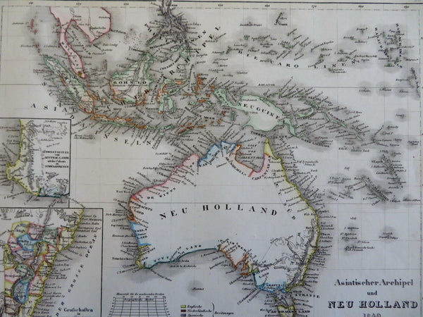 Indonesia Philippines Papua New Guinea Australia 1849 engraved map