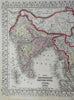 Indian British Raj Southeast Asia Tibet China Qing Empire 1866 Mitchell map