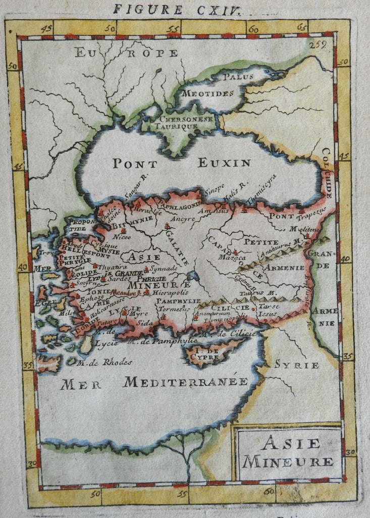 Anatolia Asia Minor Cyprus Black Sea Turkey Armenia Rhodes 1683 Mallet map