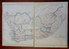 South Africa Cape Colony Natal Boer Republics c. 1856-72 Weller 2 sheet map
